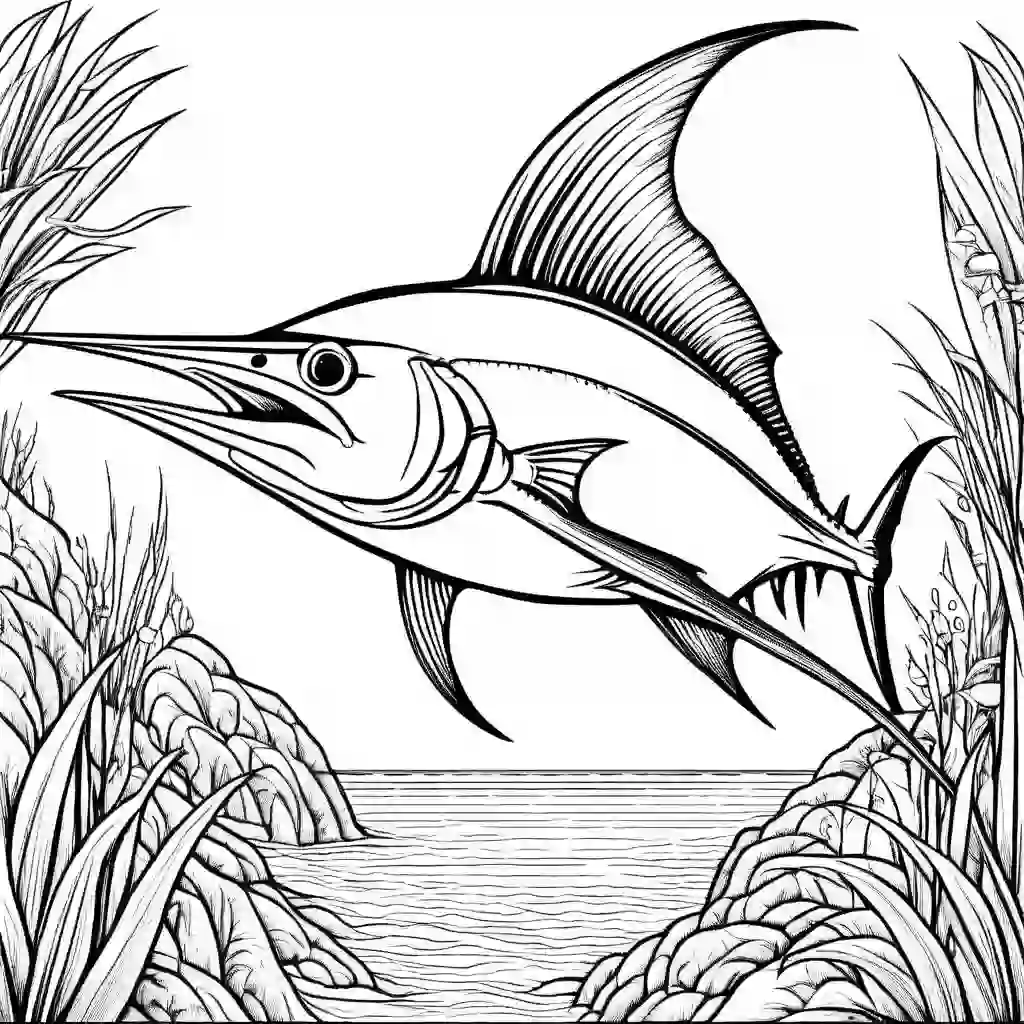 Swordfish coloring pages